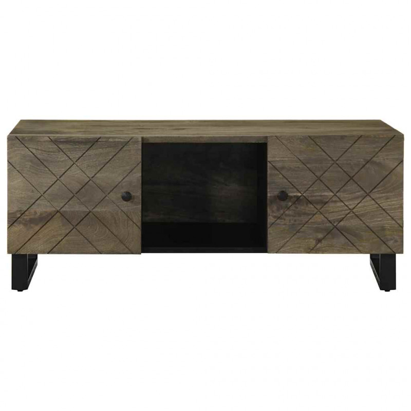 Stolik kawowy, czarny, 100x54x40 cm, lite drewno mango