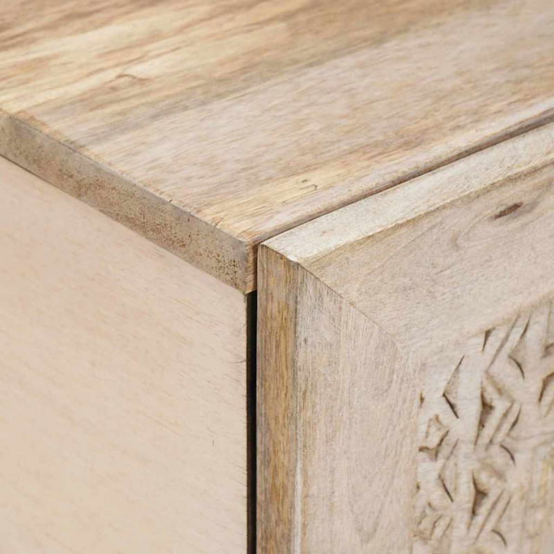 Stolik kawowy Beżowy 80 x 50 x 40 cm Lite drewno akacjowe