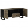 Szafka pod telewizor, czarna, 105x33x46 cm, lite drewno mango
