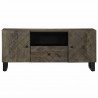 Szafka pod telewizor, czarna, 105x33x46 cm, lite drewno mango