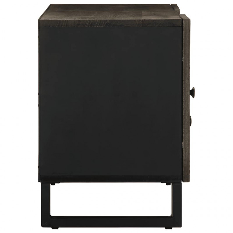Szafka pod telewizor, czarna, 105x33x46 cm, lite drewno mango