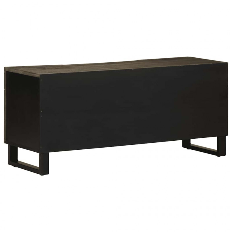 Szafka pod telewizor, czarna, 105x33x46 cm, lite drewno mango