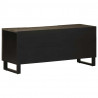 Szafka pod telewizor, czarna, 105x33x46 cm, lite drewno mango