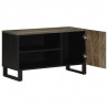 Szafka pod telewizor, czarna, 80x33x46 cm, lite drewno mango