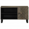 Szafka pod telewizor, czarna, 80x33x46 cm, lite drewno mango