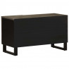 Szafka pod telewizor, czarna, 80x33x46 cm, lite drewno mango