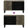 Szafka pod telewizor, czarna, 80x33x46 cm, lite drewno mango