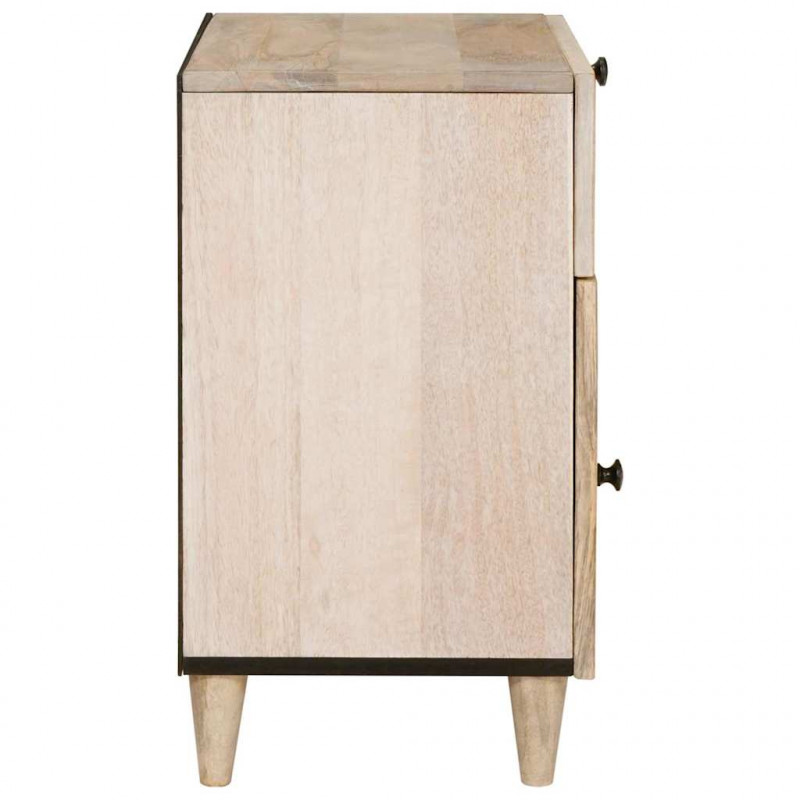 Szafka Nocna Beżowy 50 x 33 x 60 cm Lite drewno akacjowe