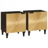 Szafka Nocna 2 pcs Czarny i złoto 40 x 33,5 x 46 cm