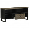 Szafka pod telewizor, czarna, 100x33x46 cm, lite drewno mango