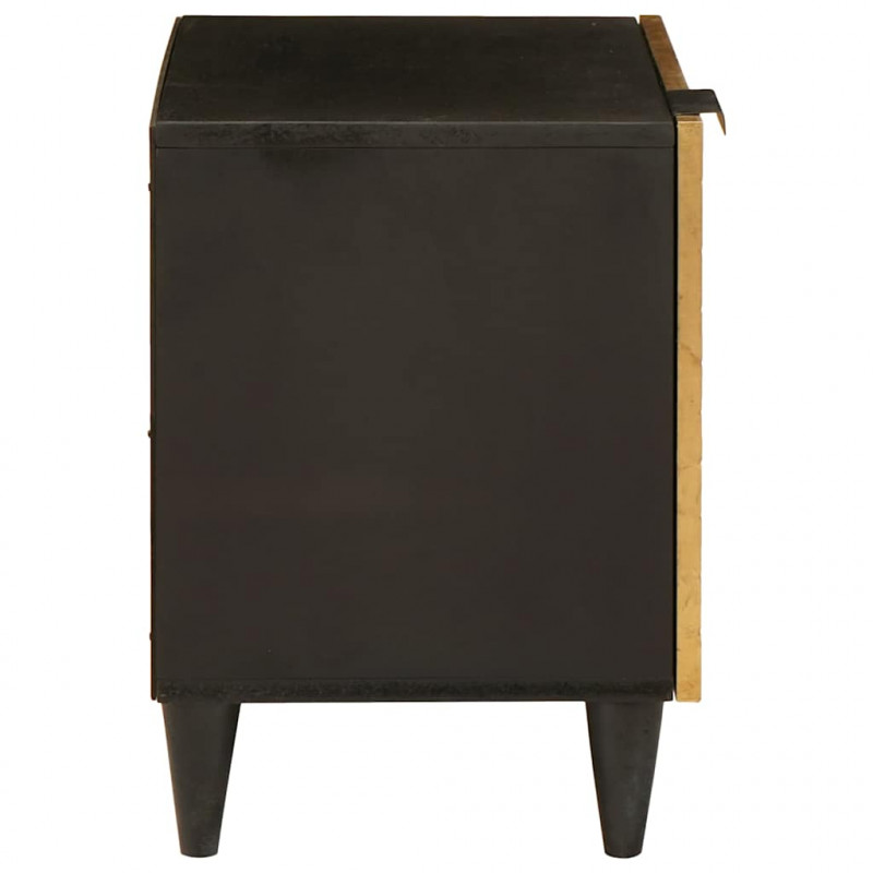 Szafka Nocna 2 pcs Czarny i złoto 40 x 33,5 x 46 cm