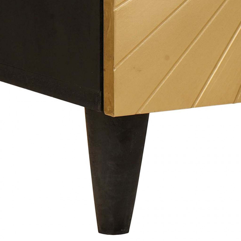 Szafka Nocna 2 pcs Czarny i złoto 40 x 33,5 x 46 cm