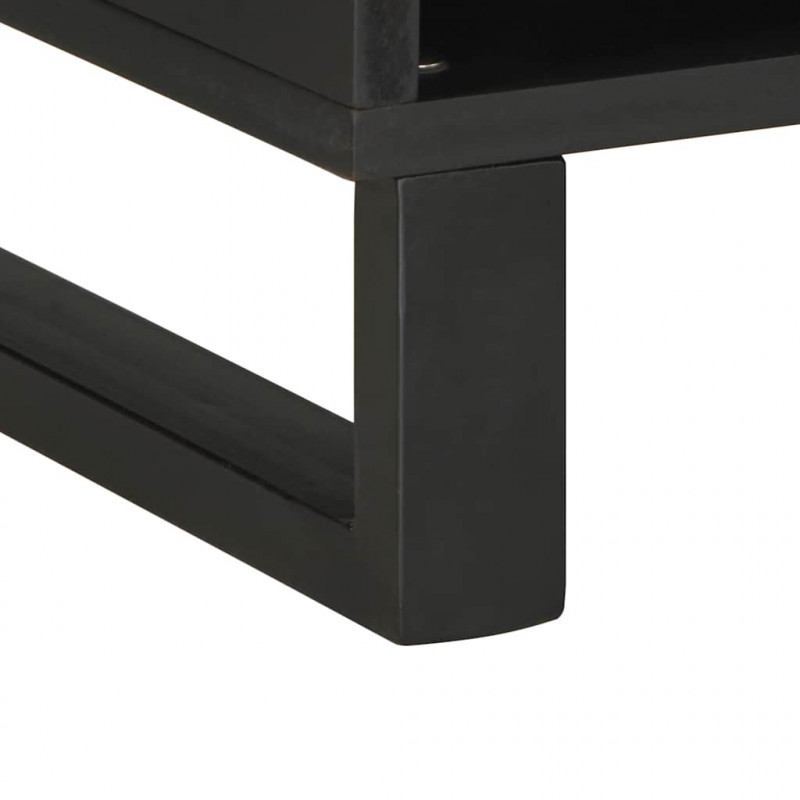 Szafka pod telewizor, czarna, 100x33x46 cm, lite drewno mango