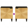 Szafka Nocna 2 pcs Czarny i złoto 40 x 33,5 x 46 cm