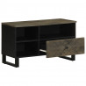 Szafka pod telewizor, czarna, 80x33x46 cm, lite drewno mango