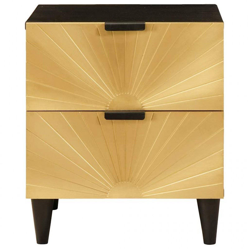 Szafka Nocna z szufladą Czarny i złoto 40 x 33,5 x 46 cm