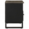 Szafka pod telewizor, czarna, 80x33x46 cm, lite drewno mango