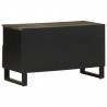 Szafka pod telewizor, czarna, 80x33x46 cm, lite drewno mango