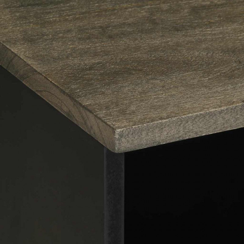 Szafka pod telewizor, czarna, 80x33x46 cm, lite drewno mango