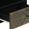 Szafka pod telewizor, czarna, 80x33x46 cm, lite drewno mango