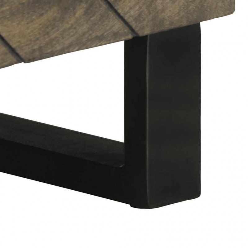 Szafka pod telewizor, czarna, 80x33x46 cm, lite drewno mango