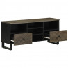 Szafka pod telewizor, czarna, 100x33x46 cm, lite drewno mango