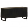 Szafka pod telewizor, czarna, 100x33x46 cm, lite drewno mango