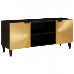 Szafka pod telewizor z półką Czarny i złoto 105 x 33 x 46 cm