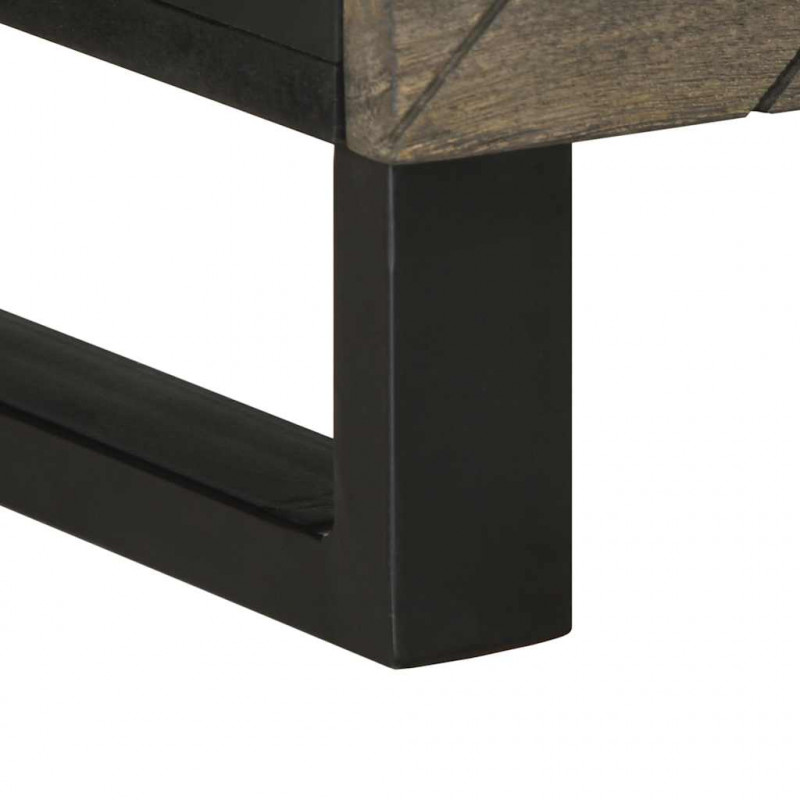 Szafka pod telewizor, czarna, 100x33x46 cm, lite drewno mango