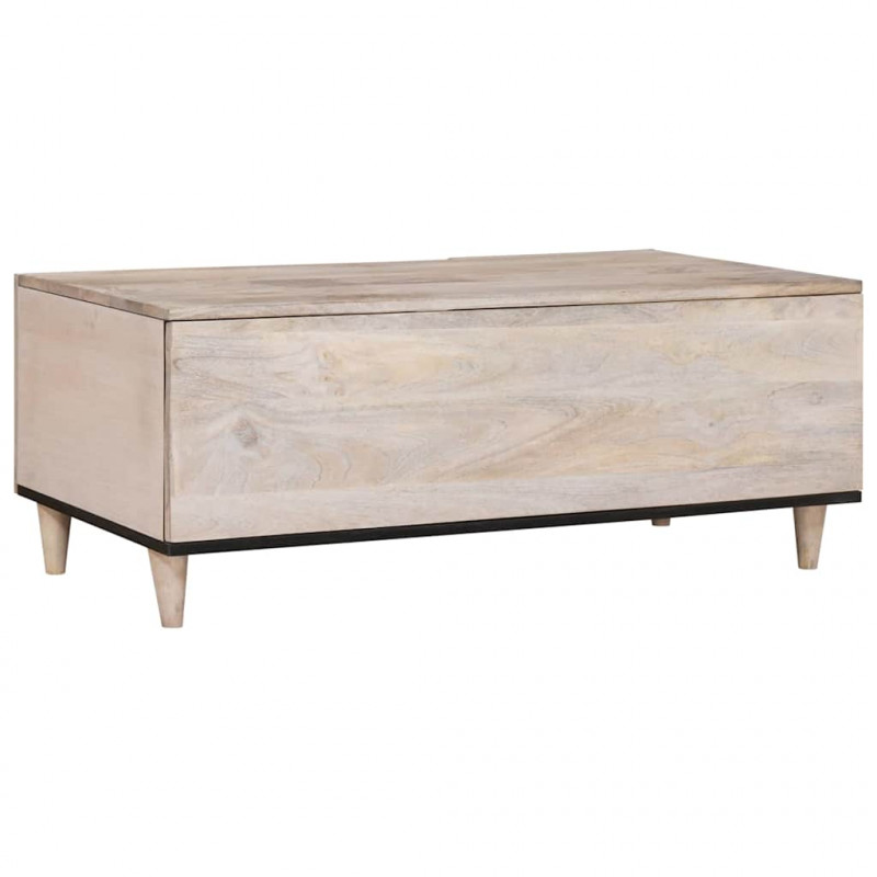 Stolik kawowy Beżowy 100 x 54 x 40 cm Lite drewno akacjowe