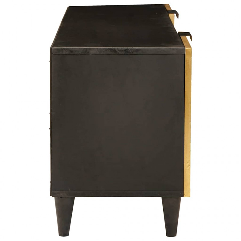 Szafka pod telewizor z półką Czarny i złoto 105 x 33 x 46 cm