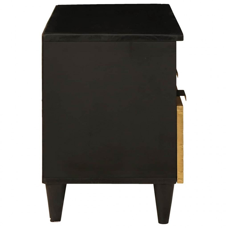 Szafka pod telewizor z szufladą Czarny i złoto 70 x 33 x 46 cm