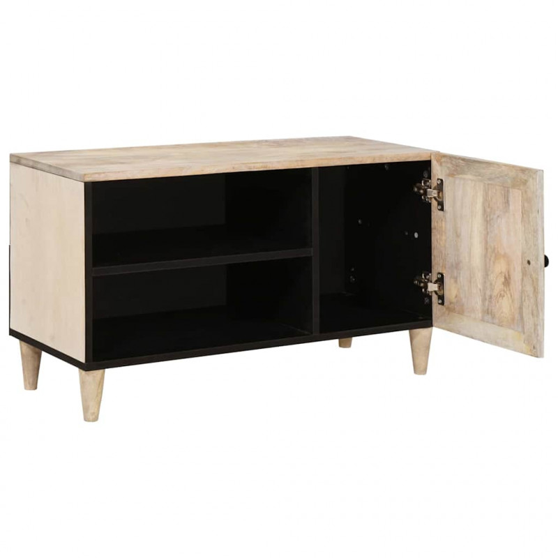 Jednostki telewizyjne z półką z drzwiami Biały 80 x 33 x 46 cm
