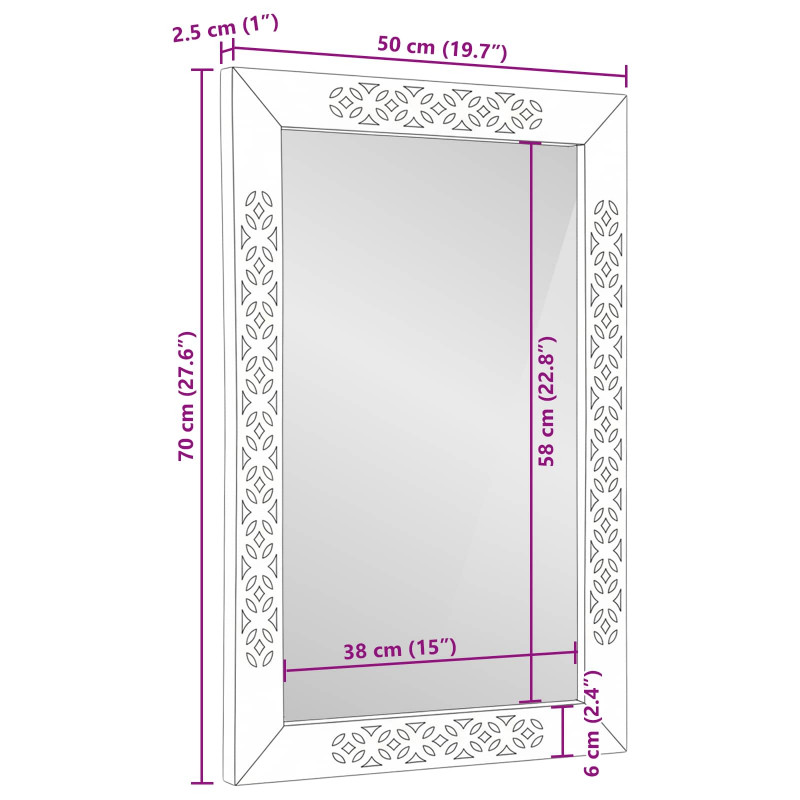 Lustro łazienkowe Z lustrem Biały 70 x 50 x 2,5 cm