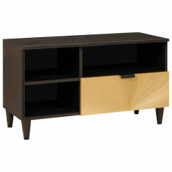 Szafka pod telewizor z szufladą Czarny i złoto 80 x 33 x 46 cm