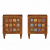 Szafka Nocna 2 pcs Brązowy 40 x 33 x 46 cm Drewno z mango
