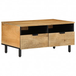 Stolik kawowy Brązowy 80x54x40 cm Drewno lite Mango
