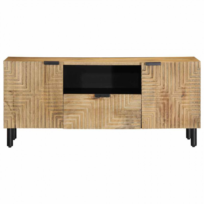 Szafka RTV Brązowa 105x33x46 cm Drewno lite Mango