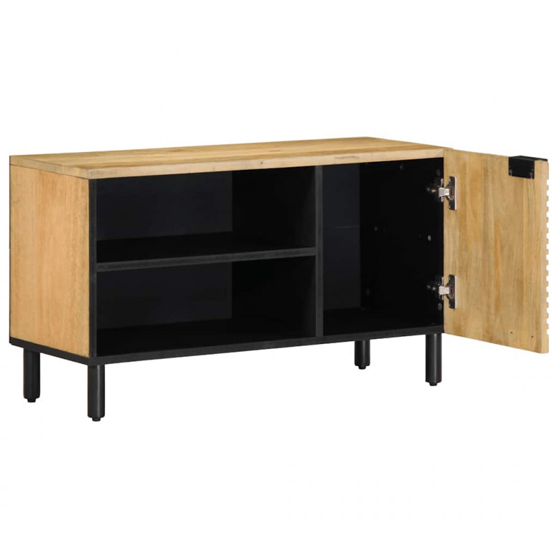 Szafka RTV Brązowa 80x31,5x46 cm Drewno lite Mango