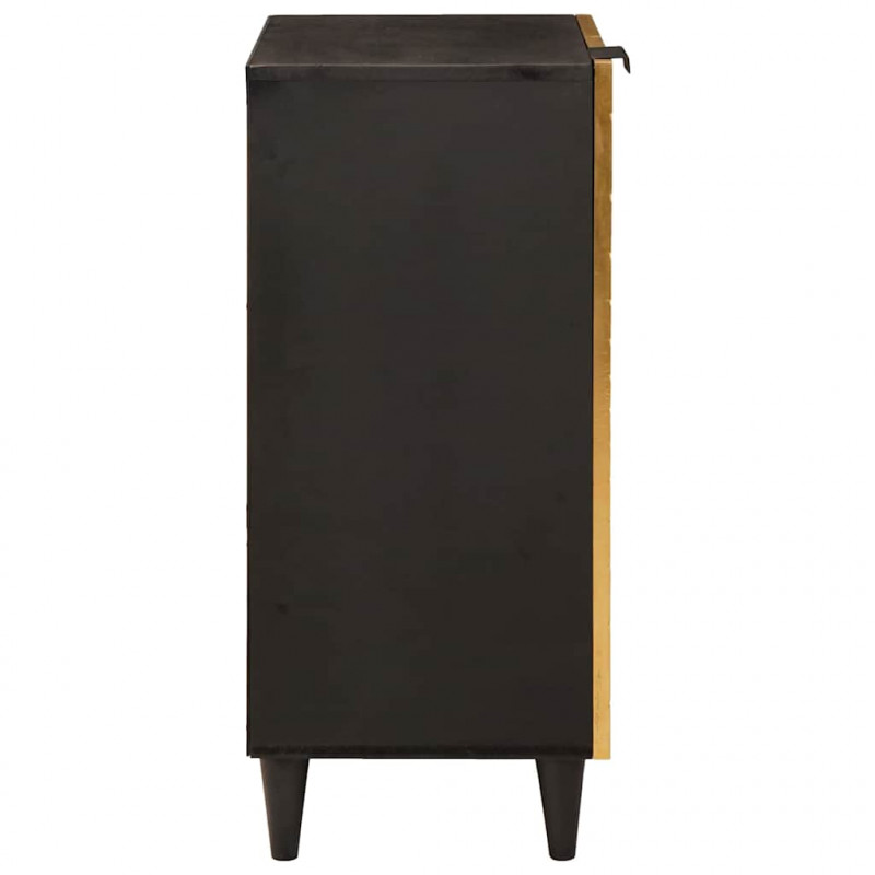 Bufet z drzwiami Czarny i złoto 40 x 33 x 75 cm Drewno z mango
