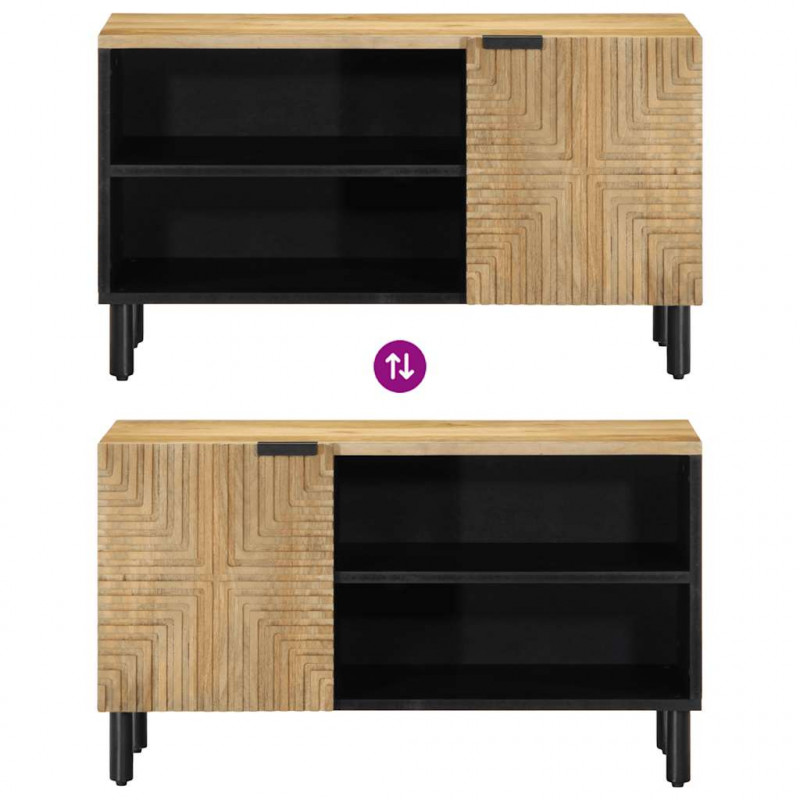 Szafka RTV Brązowa 80x31,5x46 cm Drewno lite Mango