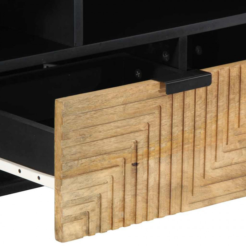 Szafka RTV Brązowa 100x33x46 cm Drewno lite Mango