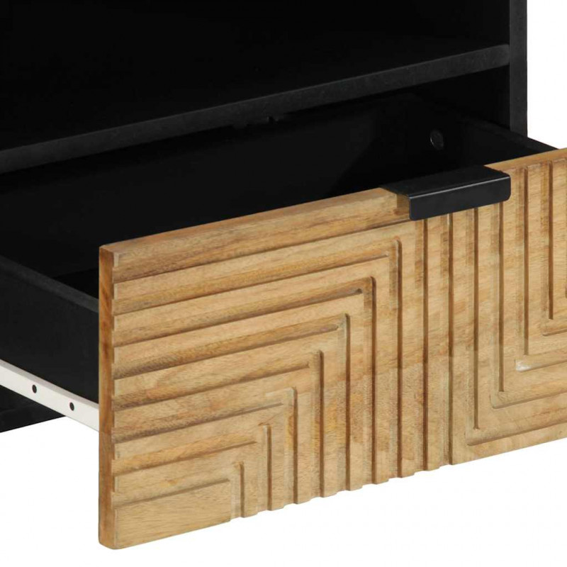Szafka RTV Brązowa 80x33x46 cm Drewno lite Mango