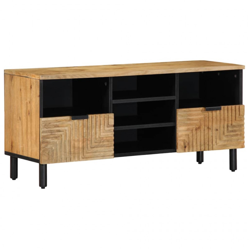Szafka RTV Brązowa 100x33x46 cm Drewno lite Mango