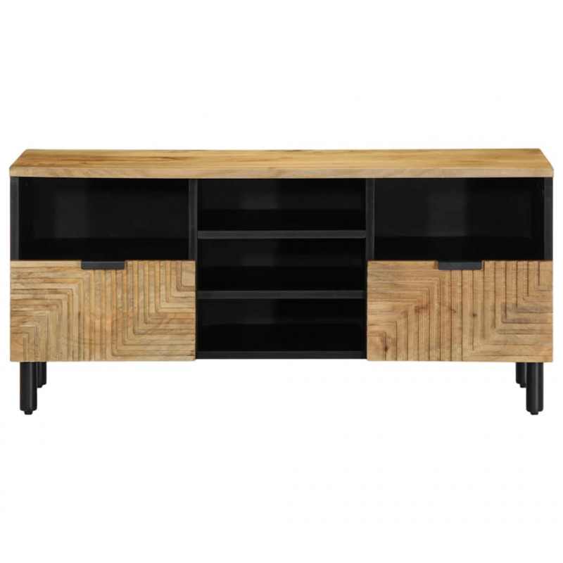 Szafka RTV Brązowa 100x33x46 cm Drewno lite Mango