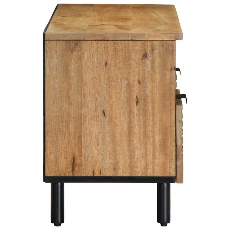 Szafka RTV Brązowa 100x33x46 cm Drewno lite Mango