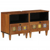 Szafka Nocna 2 pcs Brązowy 40 x 33 x 46 cm Drewno z mango