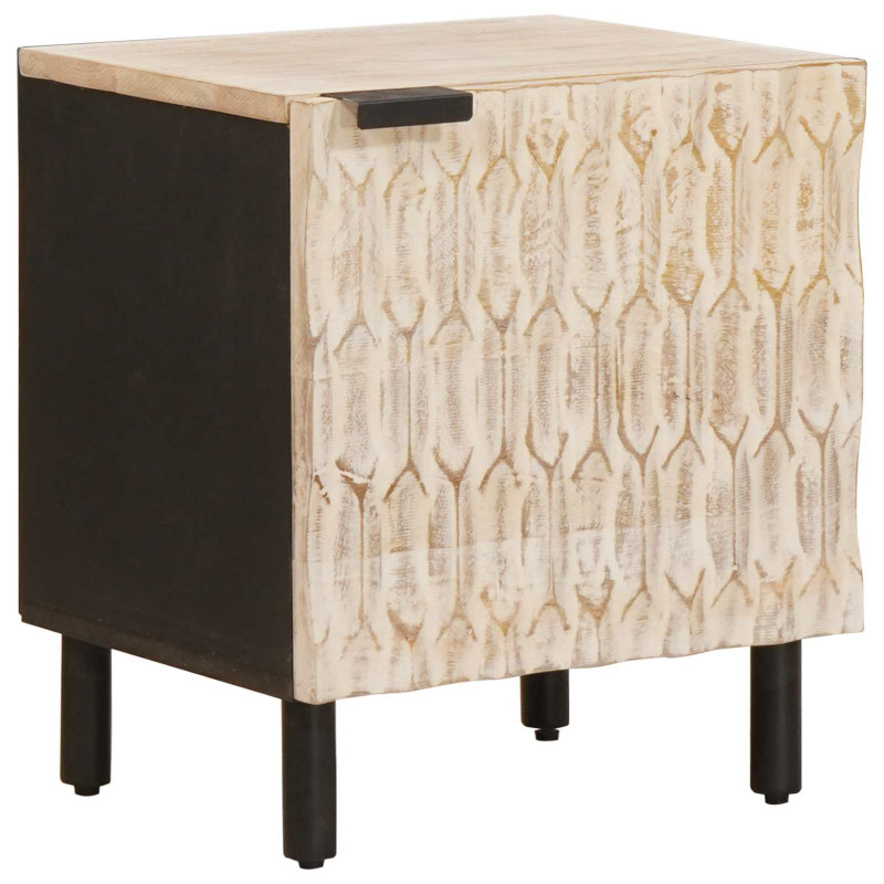 Szafka Nocna 2 pcs Biały 40 x 33 x 46 cm Drewno z mango