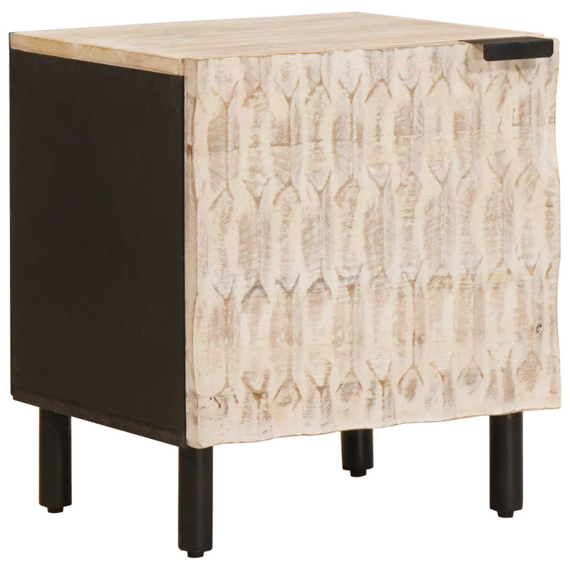 Szafka Nocna 2 pcs Biały 40 x 33 x 46 cm Drewno z mango
