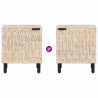 Szafka Nocna 2 pcs Biały 40 x 33 x 46 cm Drewno z mango